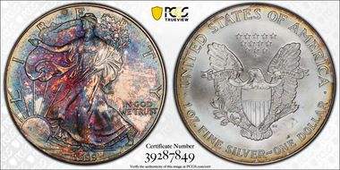 1999 $1 Silver Eagle MS66