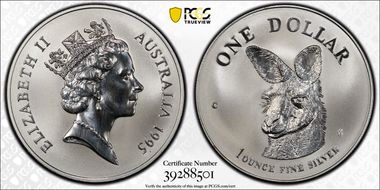 1995-C $1 Kangaroo RE Ag MS70