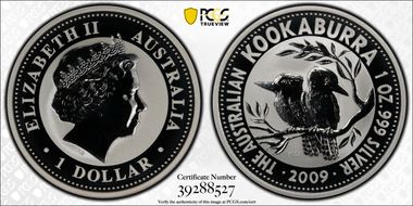 2009-P20 $1 Kookaburra Design #5 KM-1281 MS70