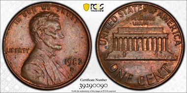 1982-D 1C Bronze AU58BN