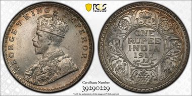 1917(B) Rupee SW-8.39 Prid-223 MS65