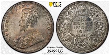 1917(B) Rupee SW-8.39 Prid-223 MS65