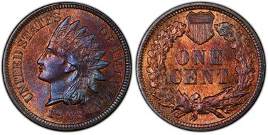 1909 1C Indian MS64RB