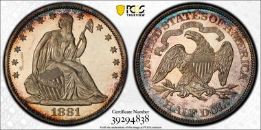 1881 50C PR64+ CAM