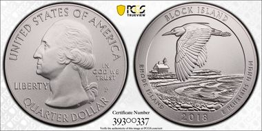 2018-P 25C Block Island NP 5 oz Silver SP70