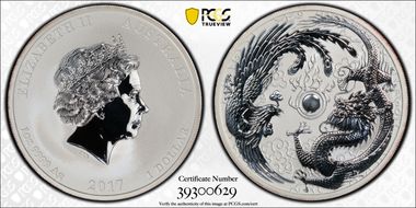 2017-P $1 Phoenix and Dragon Mirrored MS70