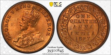 1927(B) 1/4 An SW-8.365 MS66RD