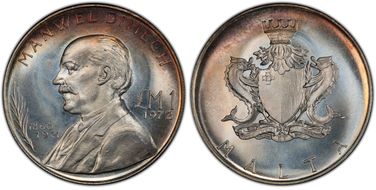 1972 £1 Manwel Dimech MS68