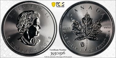 2018 $5 ML Fabulous 15 Ag SP69