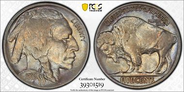 1916 5C Doubled Die Obverse AU55