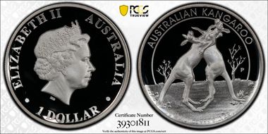 2010-P $1 Kangaroo Ag High Relief PR70DCAM