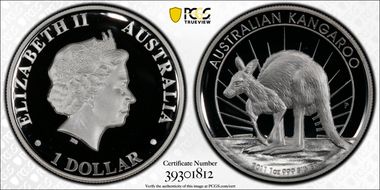 2011-P $1 Kangaroo Ag High Relief PR69DCAM