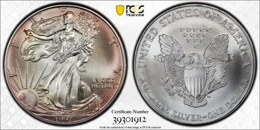 1997 $1 Silver Eagle MS69