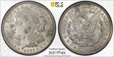 1921-D $1 MS66