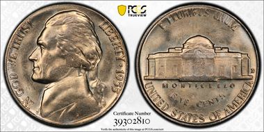 1955-D/S 5C Overmintmark FS-501 MS65