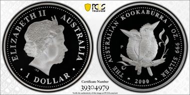 2000-P $1 Kookaburra Ag PR69DCAM