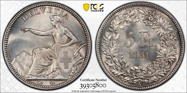 1851-A 5 Fr MS64