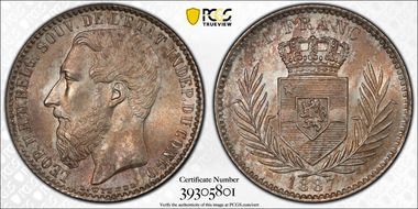 1887 1 Fr KM-6  Ag MS66
