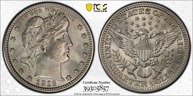 1916 25C Barber MS63