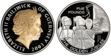 2003 £5 Golden Jubilee PR70DCAM