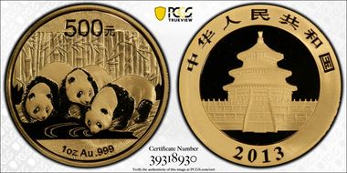 2013 500 Yn Panda Gold PAN-579A MS70