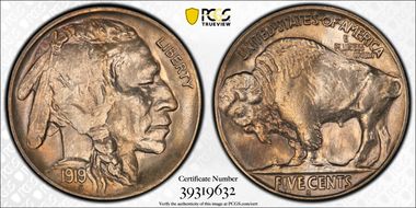 1919-S 5C MS65