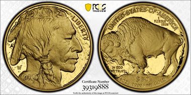 2020-W $50 American Buffalo .9999 Fine Gold First Strike PR70DCAM