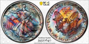 1989 $1 Silver Eagle MS67