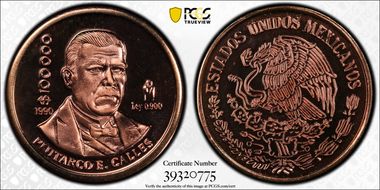 1990-Mo P100K P PL-91 Copper Plain Edge PR67CAM