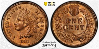 1873 1C Open 3 MS64RD