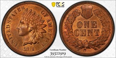 1872 1C MS65RB