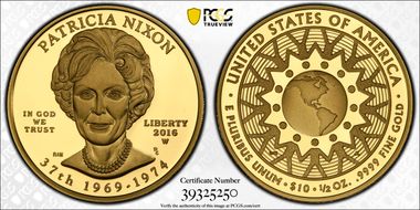 2016-W $10 Patricia Nixon PR66DCAM