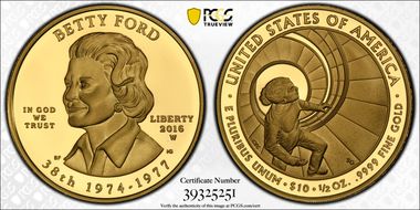 2016-W $10 Betty Ford PR69DCAM