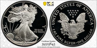 1987-S $1 Silver Eagle PR69DCAM