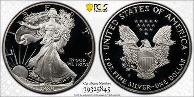 1989-S $1 Silver Eagle PR69DCAM