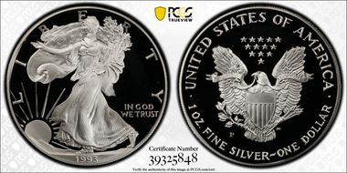 1993-P $1 Silver Eagle PR69DCAM