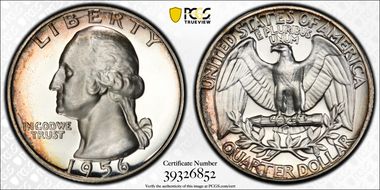 1956 25C Rev Die Gouge FS-701 PR67CAM