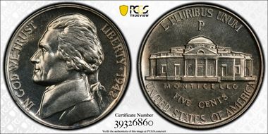 1942-P 5C Silver PR65