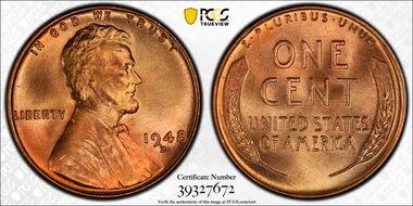 1948-D 1C MS67+ RD
