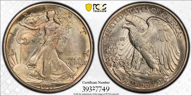 1917-S 50C Obverse MS65
