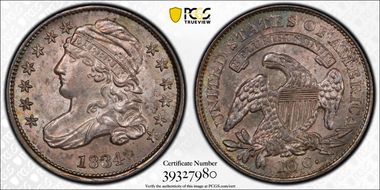 1834 10C Small 4 MS64