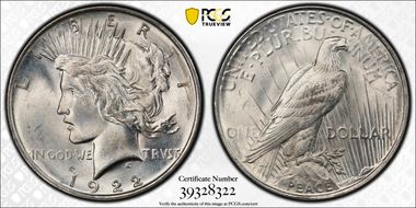 1922-D $1 MS65