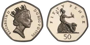 1995 50p S-H4 PR69DCAM