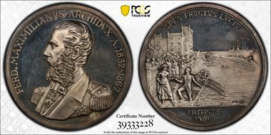 1986 Medal Maximilian 1832-1867 Ag SP64