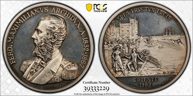 1982 Medal Maximilian 1832-1867 Ag SP65
