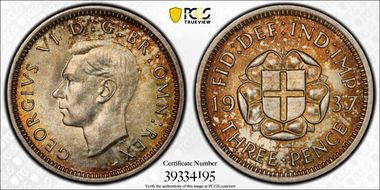 1937 3D S-4085 Shield on Rose MS66