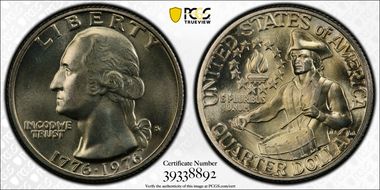 1976-S 25C Silver MS66