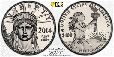 2014-W $100 Statue of Liberty First Strike PR69DCAM