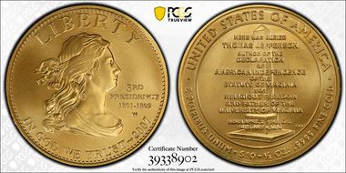 2007-W $10 Jefferson's Liberty MS69