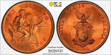 1944-S 1C KM-179 MS67RD